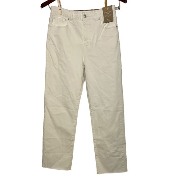 Madewell '90s Straight Crop Jean Tile White Sz 27 High Rise Raw Hem NQ179 - Picture 4 of 13